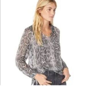 Rebecca Taylor Silk Snake Print Blouse Size 2